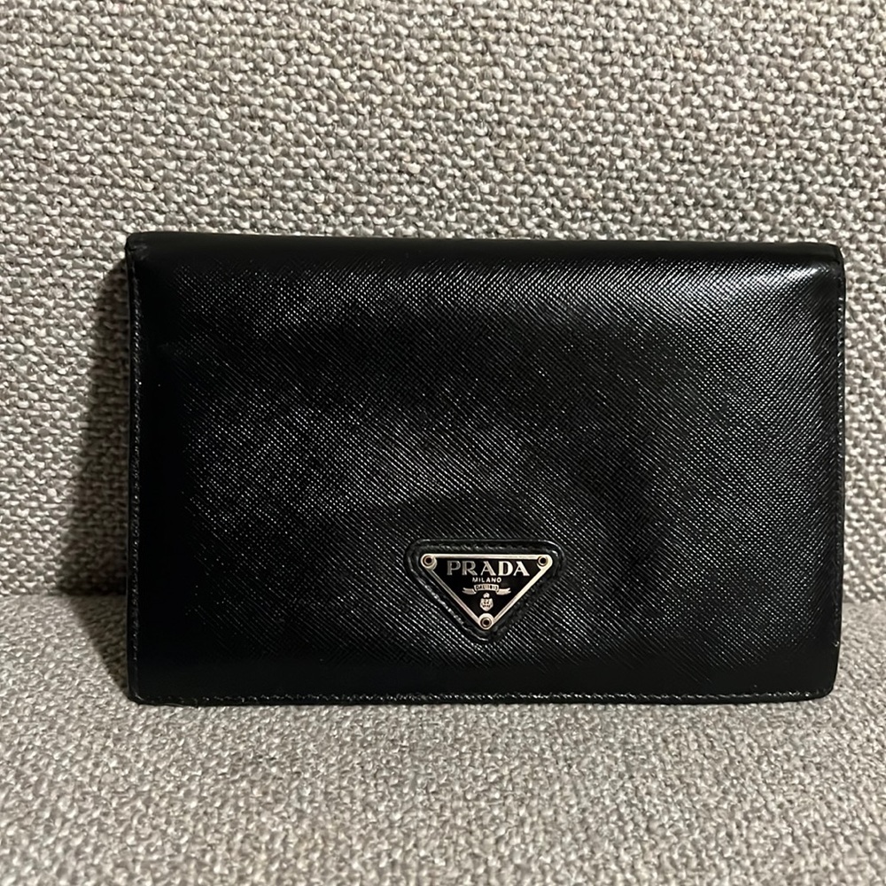 Prada Bifold Authentic Saffiano wallet fits passport